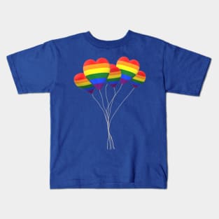 Rainbow Heart Balloons Kids T-Shirt